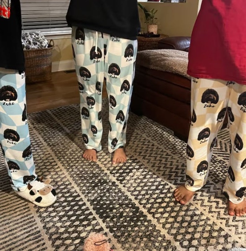 Custom Pet Portrait Pajama pants Using Pet Photo + Name Custom Dog Personalized Pajama Pants Photo Pants Dog Dad Dog Mom Gift