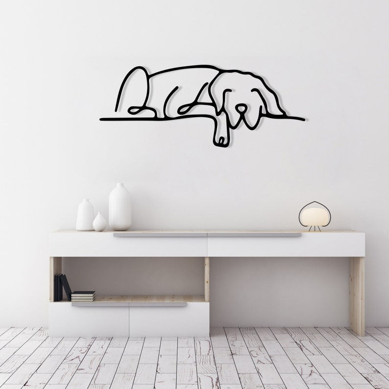 Upload Photo Dog Metal Wall Art, Personalized Outline Puppy Metal Wall Decor, Dog Mom Gift, Dog Lovers Gift, Dog Art, Wall Hanging, Animal Minimalist Wall Art, Pet Home Decor