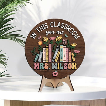 Personalized 3D Teacher Door Hanger, Teacher Appreciation Gifts, Custom Teacher Name Sign Plate for Desk, Teacher Gift, Teacher Welcome Sign