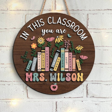 Personalized 3D Teacher Door Hanger, Teacher Appreciation Gifts, Custom Teacher Name Sign Plate for Desk, Teacher Gift, Teacher Welcome Sign