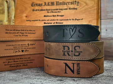 Engraved Leather Belt, Custom Handmade Belt, Anniversary Gift, Groomsmen Gift, Gift for Boyfriend, Best Man Gift, Father's Day Gift