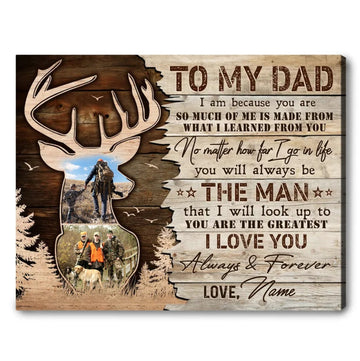 Hunting Deer Plaque Canvas Print, Custom Canvas Wall Art Father s Day Gift For Dad Hunter, Father's Day Gift For Dad Grandfather