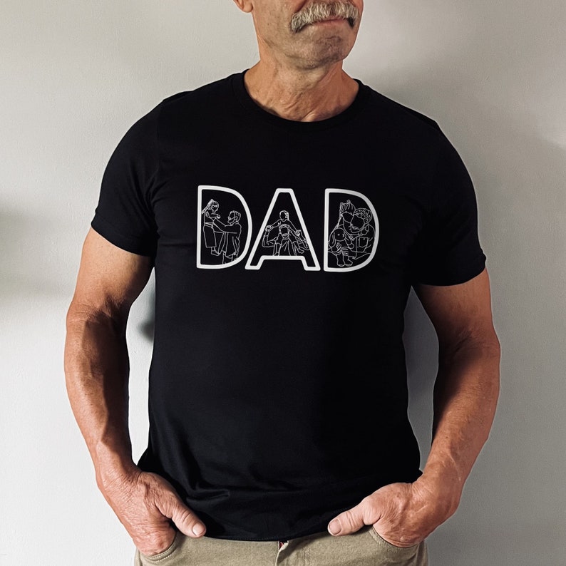 Custom Photo Shirt for Dad, Father's Day Tshirt, Personalized Dad Portrait Shirt, Fathers Day Gifts, Dad Birthday Gifts, Gift for Husband