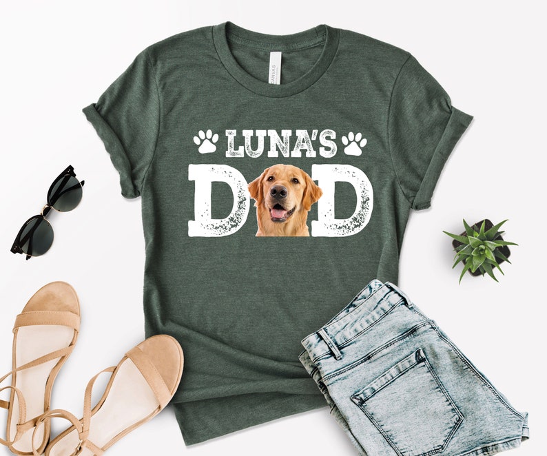 Custom Dog Dad Shirt, Custom Pet Shirt, Fathers Day Gift, Custom Dog Dad Shirt with Pet Names, Dog Owner Tee, Dog Lover Shirt, Dog Photo Tee