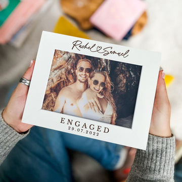 Personalised Engagement Gift | Gift For Newly Engaged Couple | Engraved Photo Frame, Engaged Couple Gift, Couple Christmas Gifts