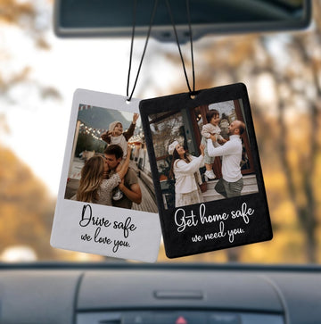 Custom Car Air Freshener from Photo, Personalised Picture Text Car Ornament Hanging, Double Side Car Air Freshener, Driving Test Pass Gift