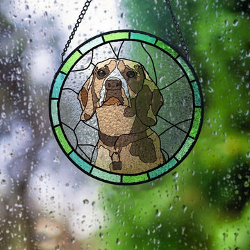 Custom dog Portrait Art Suncatcher,Custom Pet Portrait,Stained Glass Dog Memorial,Custom Dog Portrait from Photo,Indoor Decor,SunCatcher