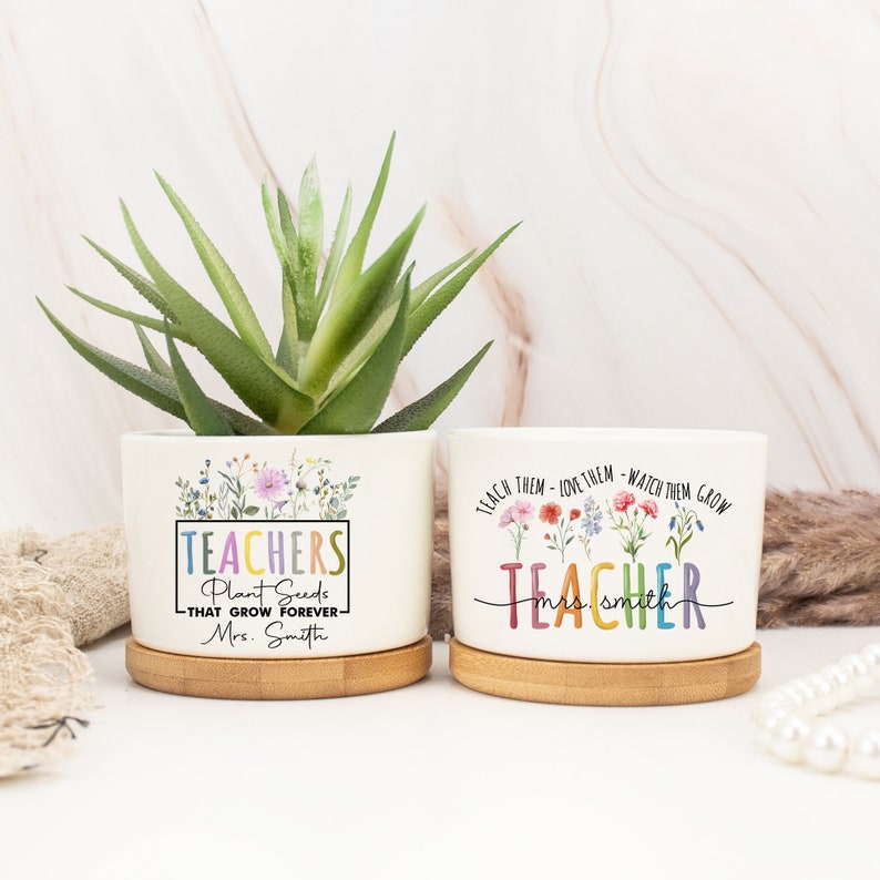 Custom Teacher Appreciation Gift,Thank You Teacher Plant Pot,Flower Pot for Teacher,End Of Year Gift ,Thank You Gifts,Back to School Gifts