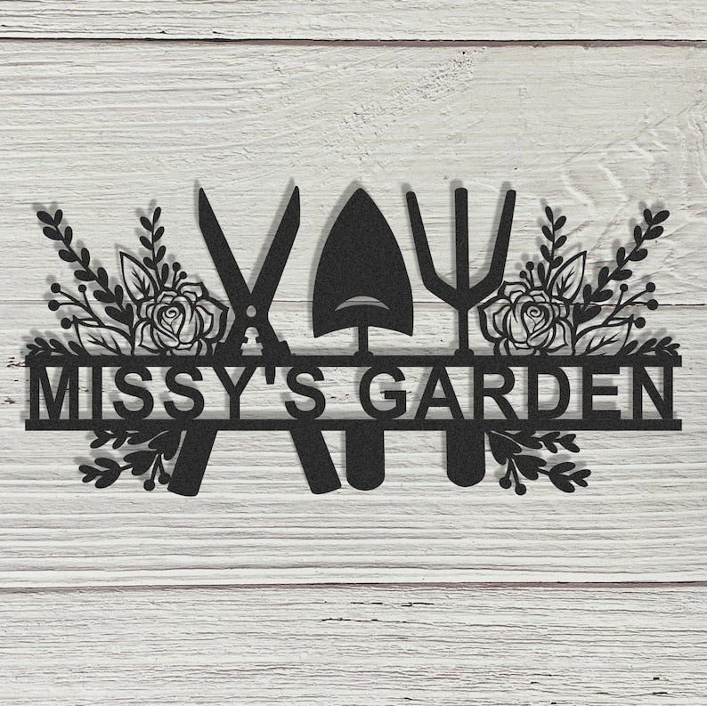 Custom Metal Garden Decor,Gardener Name Sign, Personalised Garden Name Sign,Garden Wall Art, Yard Decor,Gardening Gifts for Dad,Housewarming