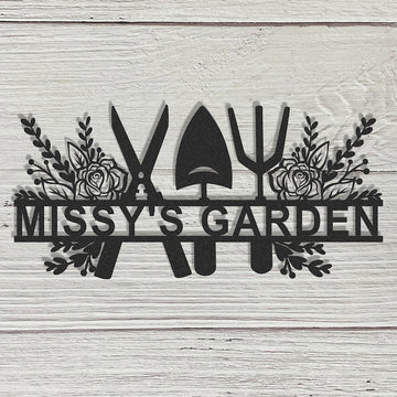 Custom Metal Garden Decor,Gardener Name Sign, Personalised Garden Name Sign,Garden Wall Art, Yard Decor,Gardening Gifts for Dad,Housewarming