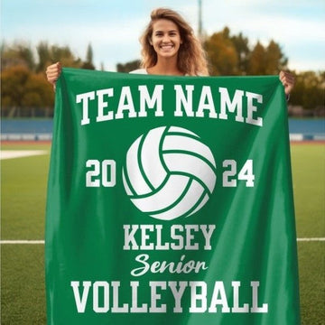 Custom Volleyball Blanket Personalized Team Name Volleyball Senior Gift for Volleyball Team Gift Girls Volleyball Gift Boys Volleyball Gifts