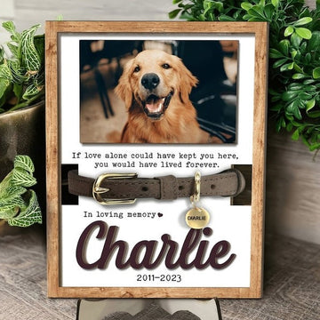 Memorial Pet Collar Sign, Dog Memorial Wood Frame With Collar Holder, Dog Memorial Gifts, Pet Loss Gifts, Pet Sympathy Wooden Signs.