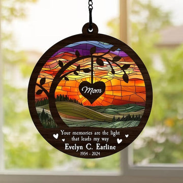 Memorial Suncatcher, Sympathy Gift, Loss Of Mom Gift, Sympathy Gift Family, Memorial Suncatcher, Mom in Heaven, Personalized Memorial Gift