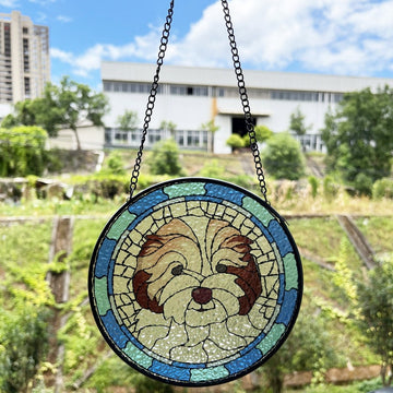 Custom Dog Portrait Picture - Personalized Window Hanging Stained Glass, Suncatcher Pet Memorial Gift, Custom Stained Glass, Cat Lover Gift