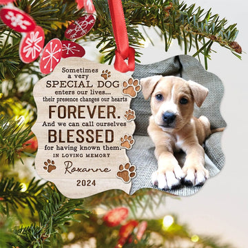 Personalized Photo Dog Loss Memorial Aluminum Ornament, Dog Memorial Photo Pet Sympathy Gift Dog Memorial Ornament For Loss Sympathy Very Special Dog