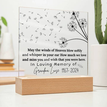 May The Winds Of Heaven Memorial Plaque, Sympathy Gift, Bereavement Gift, In Memory Of Condolences Gift Memorial Keepsake, Loss Of Loved One