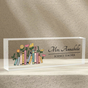 Personalized Teacher Name Sign, Back To School Gift For Teacher Custom Teacher Sign, Teacher Desk Name Plate Teacher Gift Personalized