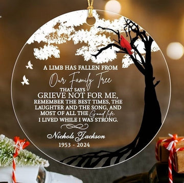 A Limb Has Fallen Memorial Ornaments, Family Tree Christmas Ornament, Cardinal Ornament Memorial, Memorial Christmas Ornament 2024