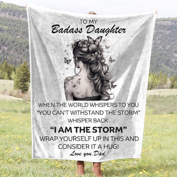 To My Badass Daughter Blanket, From Dad To Daughter, From Mom To Daughter, Daughter Gift Blanket, Inspirational Daughter, Daughter Birthday