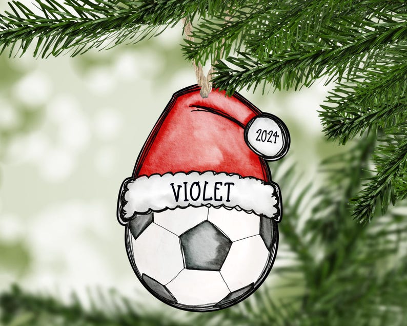 Soccer Christmas Ornament, Soccer Ornament, 2024 Soccer Ball Ornament, Personalized Soccer Ornament, Soccer Mom Gift Idea, Soccer Dad Gift