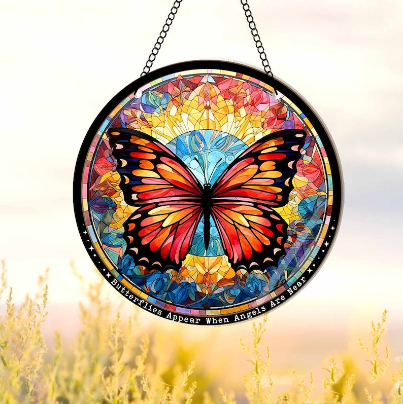 Personalized Butterfly Memorial Suncatcher, Butterfly Window Hangings, Loss Of Loved One Gift, Window Decor, Remembrance Gifts