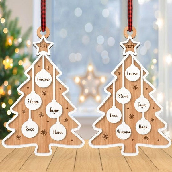 Personalized Christmas Tree Ornament, Family Tree Ornament, Christmas Balls