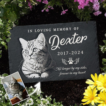 Pet Memorial Stone Dog Memorial Stone Retangle Shape, Memorial Garden Stone Pet Headstone With Photo, Pet Grave Stone Pet Grave Marker Pet Sympathy Gift