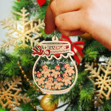 Perfect Batch Personalized Laser Cut Christmas Ornament, Grandma Mom Family Christmas Ornament, 4D Cookie Ornament Gift for Christmas 2024