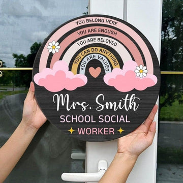 School Social Worker Office Sign, Social Worker Door Hanger, Psychologist Office Decor, Therapist Office Door Hanger, School Psychologist