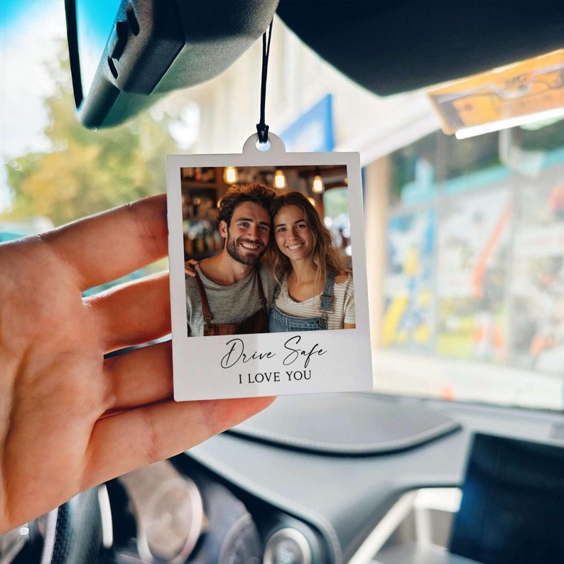 Personalized Photo Car Ornament, Photo quality,First Car Gift,Custom Photo Car Ornament, Test pass gift, Gift for Him, Husband Gift Dad gift