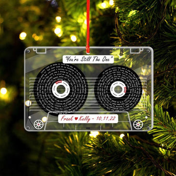 First Christmas Married Ornament, Custom Cassette Tape Ornament. Newly Married Gift, Couple Gift, Personalized First Christmas as Mr. & Mrs.