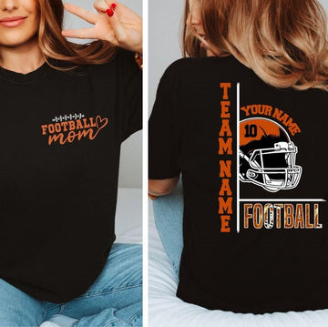 Customized Football Mom Shirt, Gift For Football Lover Mom Shirt, Custom Football Mom Shirt With Kids Name Number, Football Season Tee