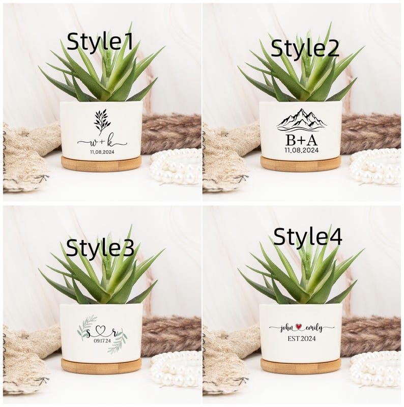 Custom Wedding Gifts,Couple's Name Plant Pot, Anniversary Gifts, Flower Pot for Couple, Engagement Gifts,Gifts for Mom/Wife/Woman