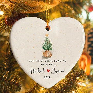 First Christmas Married Ornament, Our First Christmas As Mr and Mrs Ornament, Wedding Gift Ornament, Custom Wedding Ornament For Couple