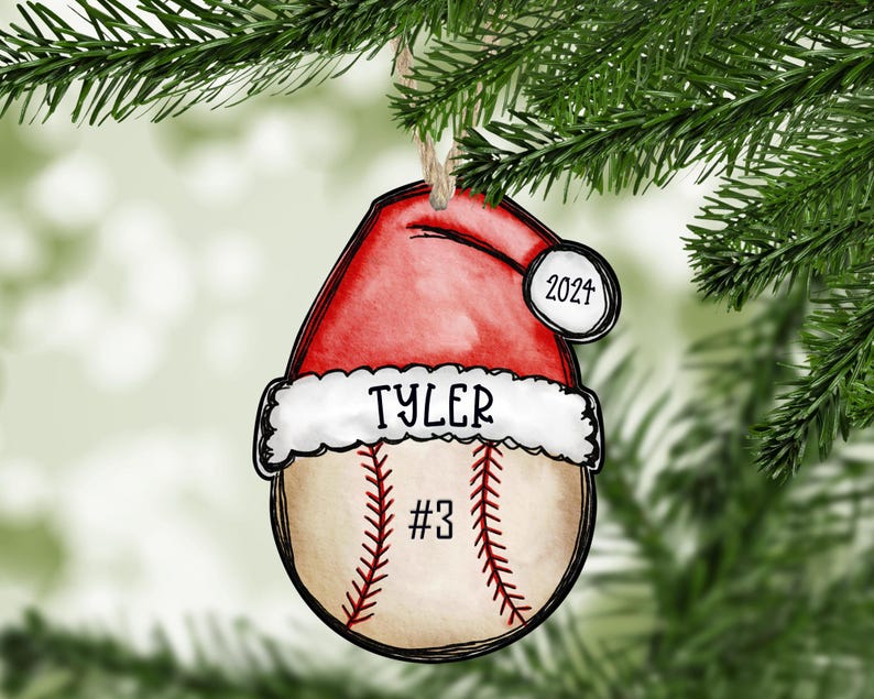 Baseball Christmas Ornament, Baseball Ornament, 2024 Ornament, 2024 Baseball Ornament, Personalized Baseball Ornament, Baseball Mom Gift