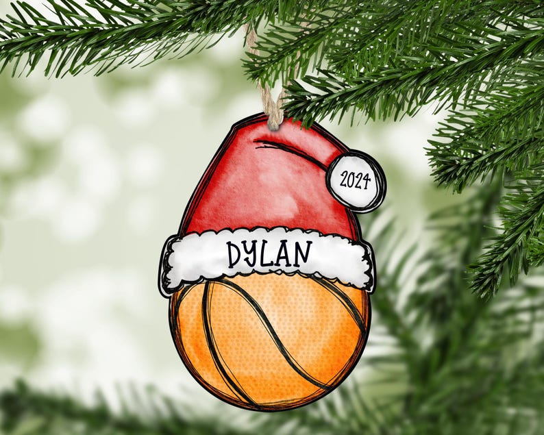 Basketball Christmas Ornament, Basketball Ornament, 2024 Basketball Ornament, Personalized Ornament, Basketball Gift, Coach gift