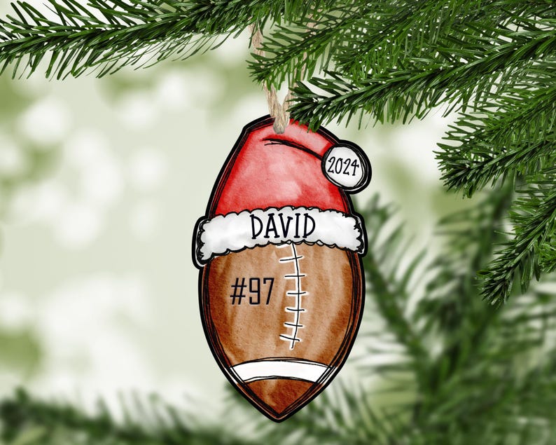 Football Christmas Ornament, Football Ornament, 2024 Football Ornament, Football Ornament Personalized, Football Mom Gift, Coach gift