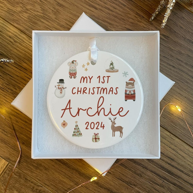 Personalised Baby's First Christmas Bauble - First Christmas Ornament - First Christmas Bauble - Baby First Xmas Tree Decoration - Keepsake