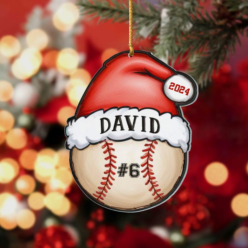 Baseball Christmas Ornament, Custom Baseball Ornament,Personalized Baseball Ornament,2024 Baseball Ornament,Baseball Mom Gift,Gift For Coach