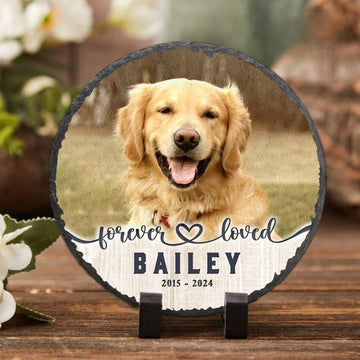 Pet Memorial Stone Dog Memorial Stone Custom Shape Stone, Memorial Garden Stone Pet Headstone With Photo, Pet Grave Stone Pet Grave Marker Pet Sympathy Gift