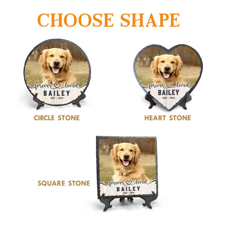 Pet Memorial Stone Dog Memorial Stone Custom Shape Stone, Memorial Garden Stone Pet Headstone With Photo, Pet Grave Stone Pet Grave Marker Pet Sympathy Gift