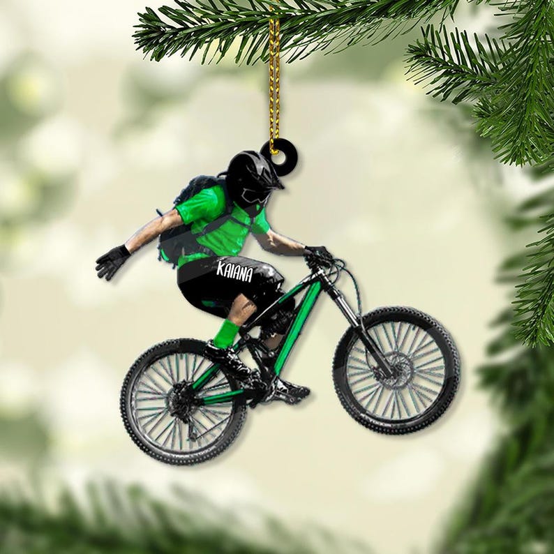 Personalized Mountain Biking Christmas Ornament 2023,Mountain Biking Keepsake, Biking Lovers Ornament, Gift For Biker, Xmas Decoration.