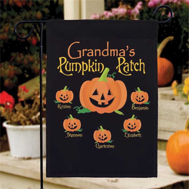 Personalized Pumpkin Patch Pennant Garden Flag - Halloween