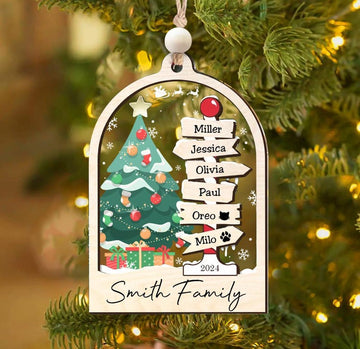 Family Christmas Ornament, Personalized Family Ornament 2024, Christmas Ornament, Family Tree Ornament, Gift for Family,Christmas Tree Decor