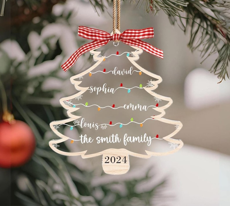 Personalized Family Tree Ornament, Family Christmas Ornaments, Family Christmas Gift, Gift for Family, Family Ornament 2024, Christmas Gift