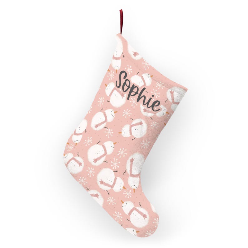 Personalized Pink Christmas Stocking custom name stocking, Personalized Christmas Stocking, Family Christmas Stocking, Holiday Stocking Gift