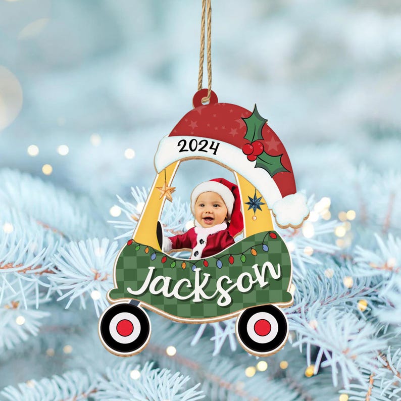 Personalized Kids Christmas Ornament, Custom Baby Photo Ornament, Baby's First Christmas Ornament 2024, Family Ornament, Christmas Decor