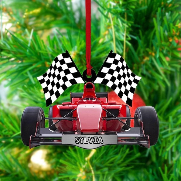 Personalized Racing Car F1 Christmas Ornaments, Formular Car Ornament, Flat 2D Ornament, F1 Car Tree Hanging, Car Hanger, Gift for Car Lover