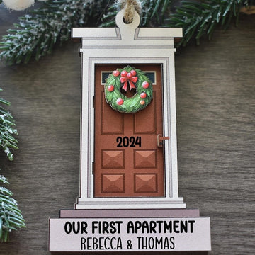 Our First Apartment Personalized Ornament, Custom 3D Wood New Home Gift, Housewarming, Custom New Home Keepsake