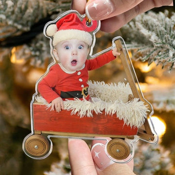 Personalized Face Baby Ornament, Adorable Newborn Baby, Acrylic Photo Ornament,Baby's First Christmas,Gifts For New Baby,Baby Photo Ornament